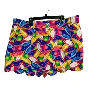 Crown and Ivy preppy, colorful, dainty scalloped Shelby short-size 12